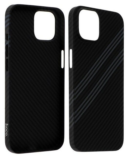 Чехол Hoco для телефона iPhone 14, кевларовая текстура, чёрно-серый 9285562