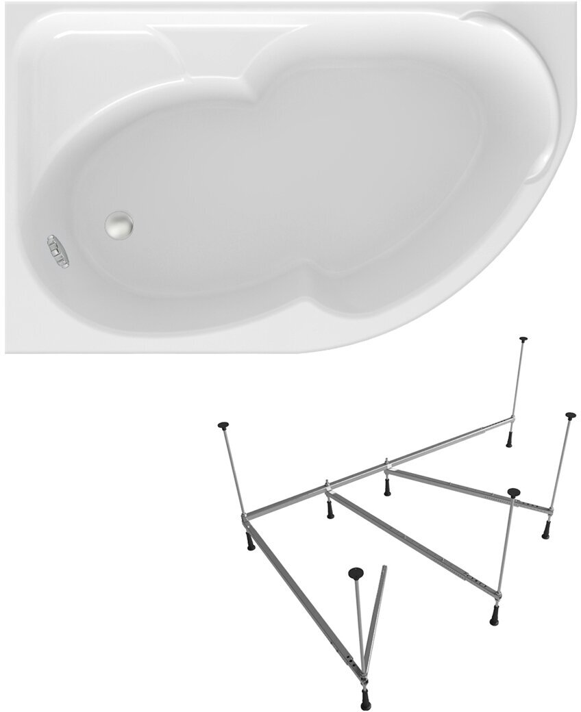 Комплект 2 в 1 Lavinia Boho Grance Hill S1-3703170L, акриловая ванна 170x105 см (левый разворот), каркас