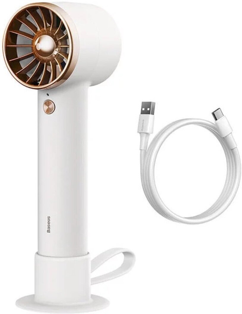 Настольный вентилятор Baseus Flyer Turbine Handheld Fan High Capacity (4000mAh) Type-C Output Line White (ACFX010102)