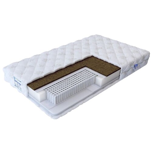 фото Матрас промтекс-ориент микропакет кокос струтто, 200x200 см, пружинный, белый