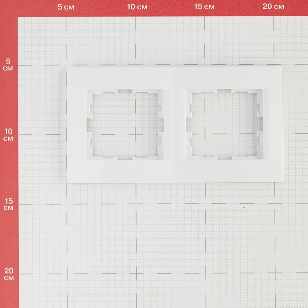 Рамка Lezard KARINA 707-0200-147 двухместная горизонтальная белая - фотография № 4