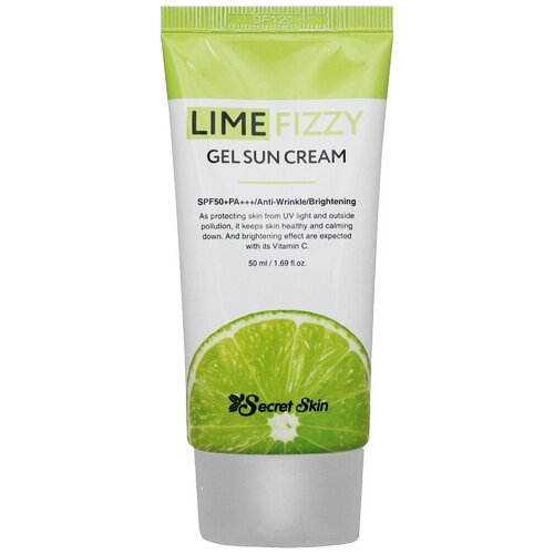 Secret Skin крем Lime Fizzy Gel Sun с экстрактом лайма SPF 50, 50 мл крем для лица и тела secret skin lime fizzy gel sun cream 50 мл