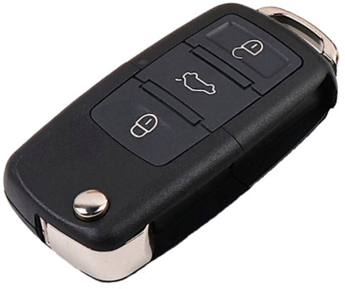 Ключ выкидной VOLKSWAGEN SEAT SKODA 3 кнопки с держателем элемента питания без лезвия (корпус)
