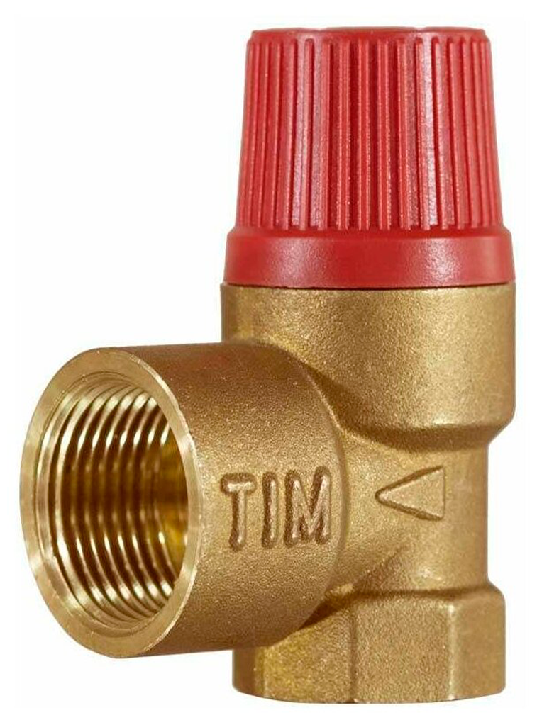 Клапан предохранительный TIM - 1/2" х 1/2" (ВР/ВР, Рн 3 бар, для систем отопления)