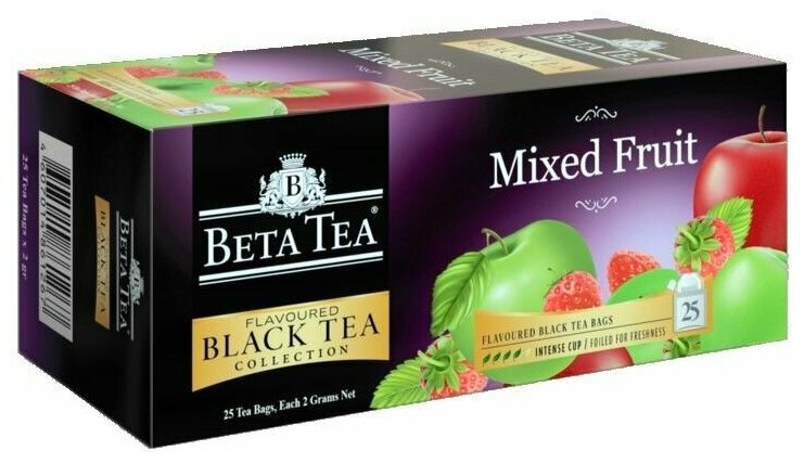 Чай черный Beta Tea фруктовый микс в пакетиках 25пак*6 шт. - фотография № 2