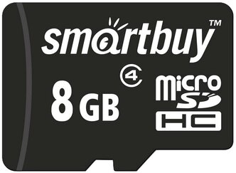 Карта памяти (SMARTBUY (SB8GBSDCL4-01) MicroSDHC 8GB Сlass4 + адаптер)