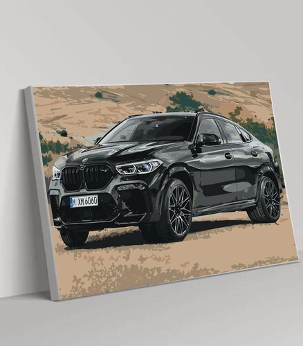 Изображение товара Картина по номерам на холсте с подрамником, Машина BMW, 40х50 см