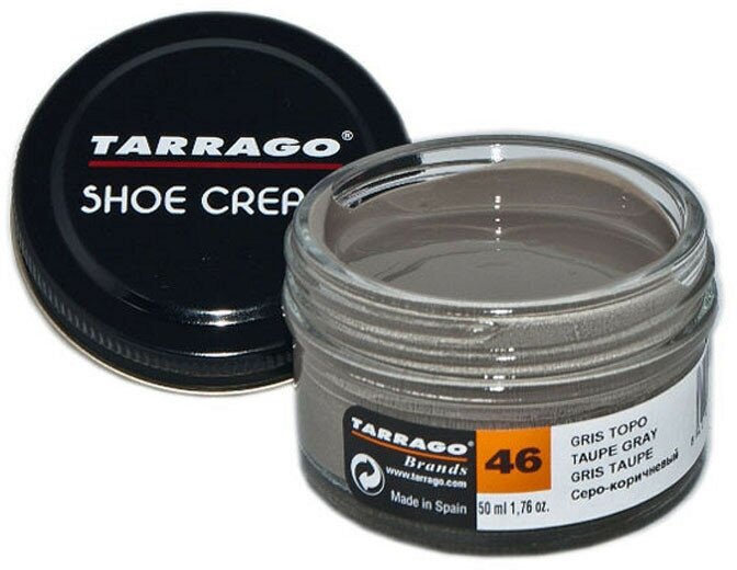 Крем для обуви Shoe Cream TARRAGO, цветной, банка стекло, 50 мл. (046 (taupe gray) серо-коричневый)