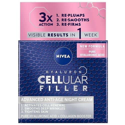 Nivea Крем для лица ночной Hyaluron Cellular Filler, 50 мл