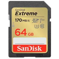 Карта памяти SDXC 64GB SanDisk Class 10 Extreme V30 UHS-I U3 (170 Mb/s)