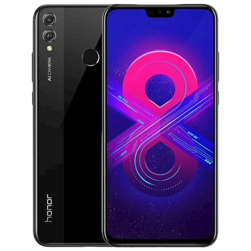 смартфон honor 70 5g 8 128 гб global dual nano sim полночный черный Смартфон HONOR 8X 6/128 ГБ Global, Dual nano SIM, черный