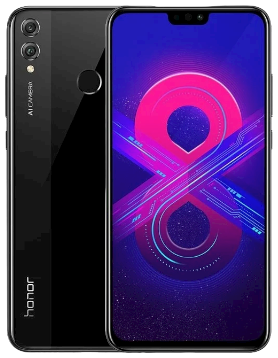 Смартфон HONOR 8X 6/128 ГБ Global, Dual nano SIM, черный