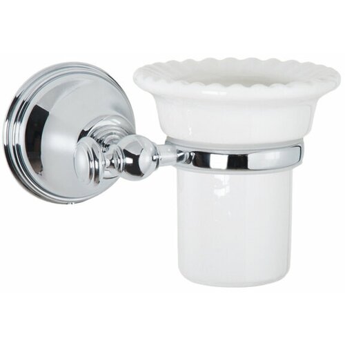 Подвесной cтакан TW Harmony, керамический (белый), цвет: хром