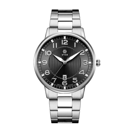 Наручные часы УЧЗ 3078B-5, серебряный, черный