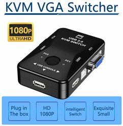 Переключатель переходник адаптер конвертер коммутатор KVM VGA USB 2 порта