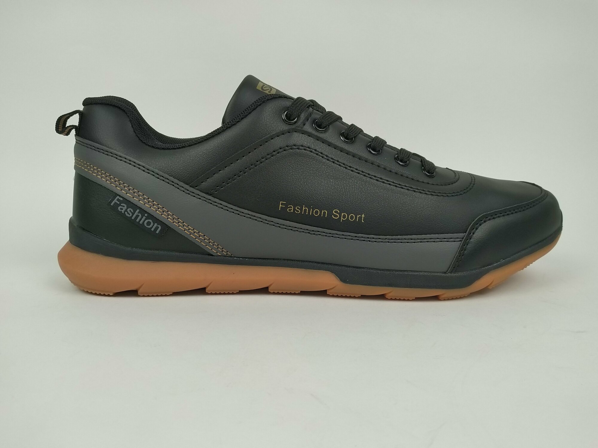 фото Кроссовки мужские KMB, повседневные, демисезонные, спорт шик, черный, бежевый