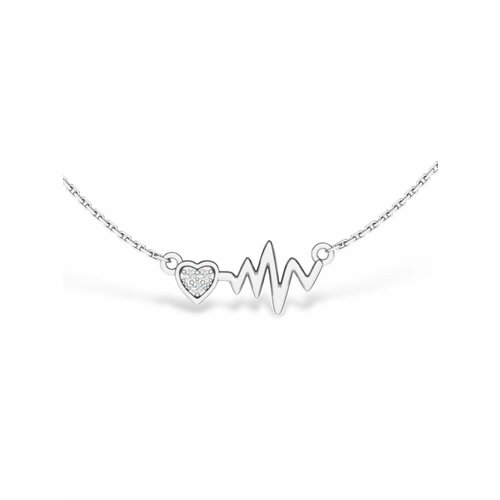 Колье серебо «Пульс» с бесцветными фианитами 0320427-00775 38-45