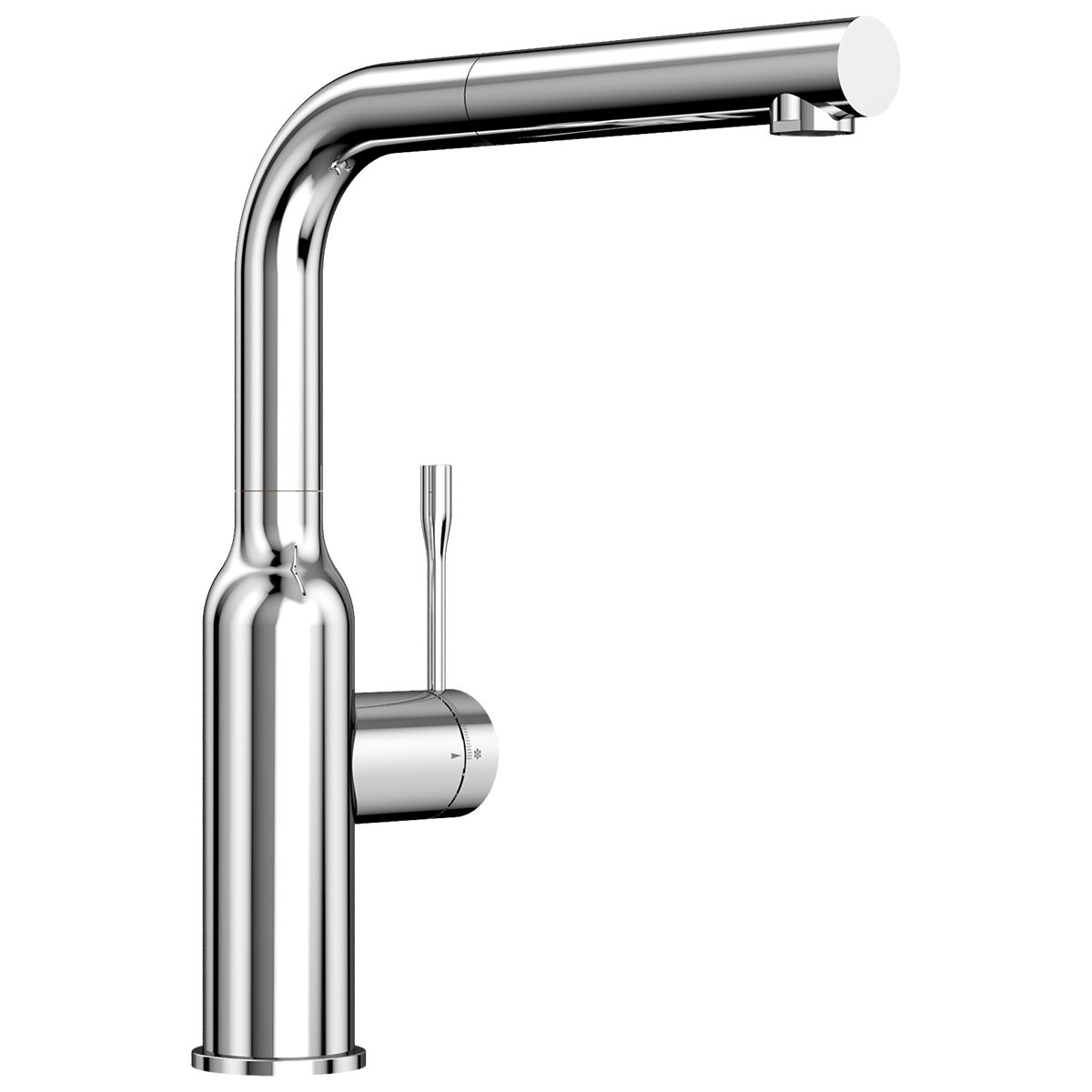 фото Смеситель для кухни из нержавеющей стали, однорычажный с поворотным изливом, выдвижной лейкой, Elghansa SNT119-260, цвет хром