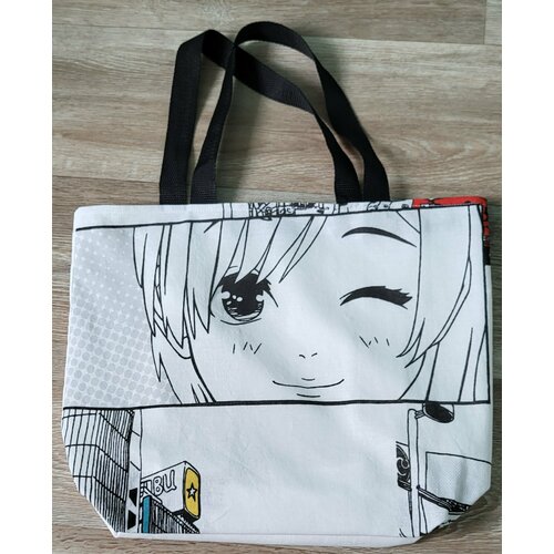 фото Сумка шоппер а1, фактура гладкая, белый, черный sokhor