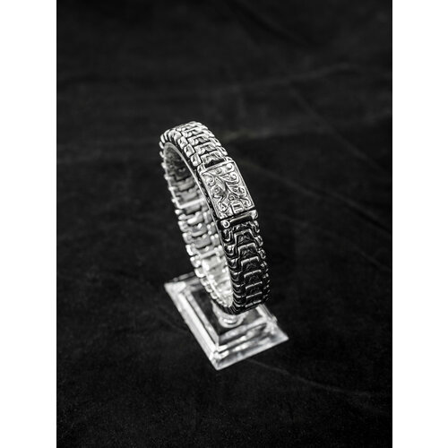 Плетеный браслет, 1 шт., размер 22.5 см, серебристый