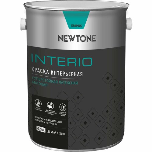 Краска для колеровки для стен и потолков Newtone Interio прозрачная база С 4.5 л