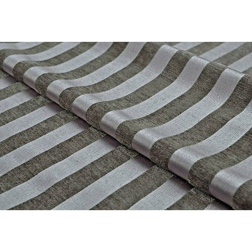 Ткань мебельная шенилл-жаккард MOIRE, stripe titanium - цена за 1 п. м, ширина 140 см