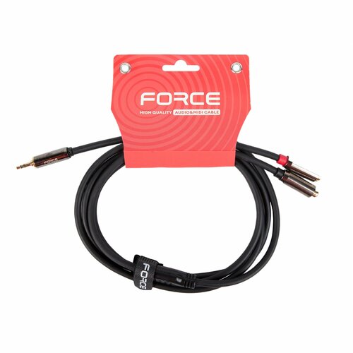 Кабель аудио 1xMini Jack - 2xRCA FORCE FLC-14/2 2.0m аудио шнур force flc 12 1