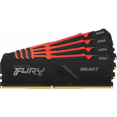 Оперативная память для компьютера Kingston FURY Beast RGB DIMM 128Gb DDR4 3200 MHz KF432C16BBAK4128 5051900₽