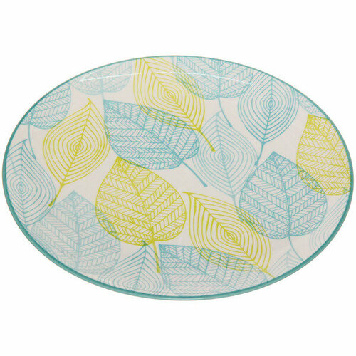 Тарелка керамическая «Эдельвейс» 20*2см, желто-голубая