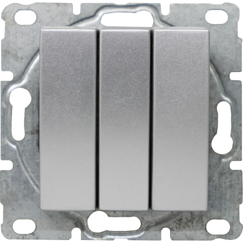 Выключатель Vesta-Electric Exclusive Silver Metallic трехклавишный (без рамки)