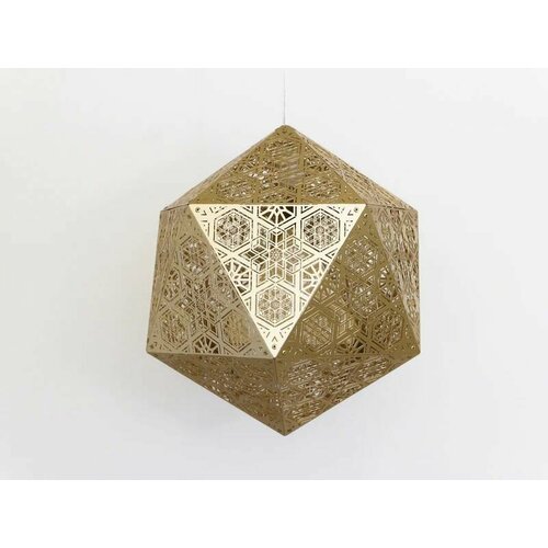 Металлический теневой светильник резной с проекцией на стены потолок сталь большой размер 38 см Золотой 06