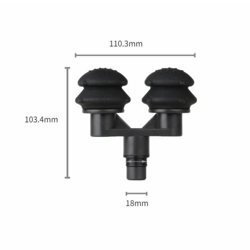 Насадка двойная мягкая силиконовая пневмо с пупырышками для перкуссионного вибро массажера Phoenix, Muscle gun, massage gun, booster, xiaom (1шт)