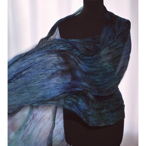 Шарф , 195х90 см, зеленый, черный