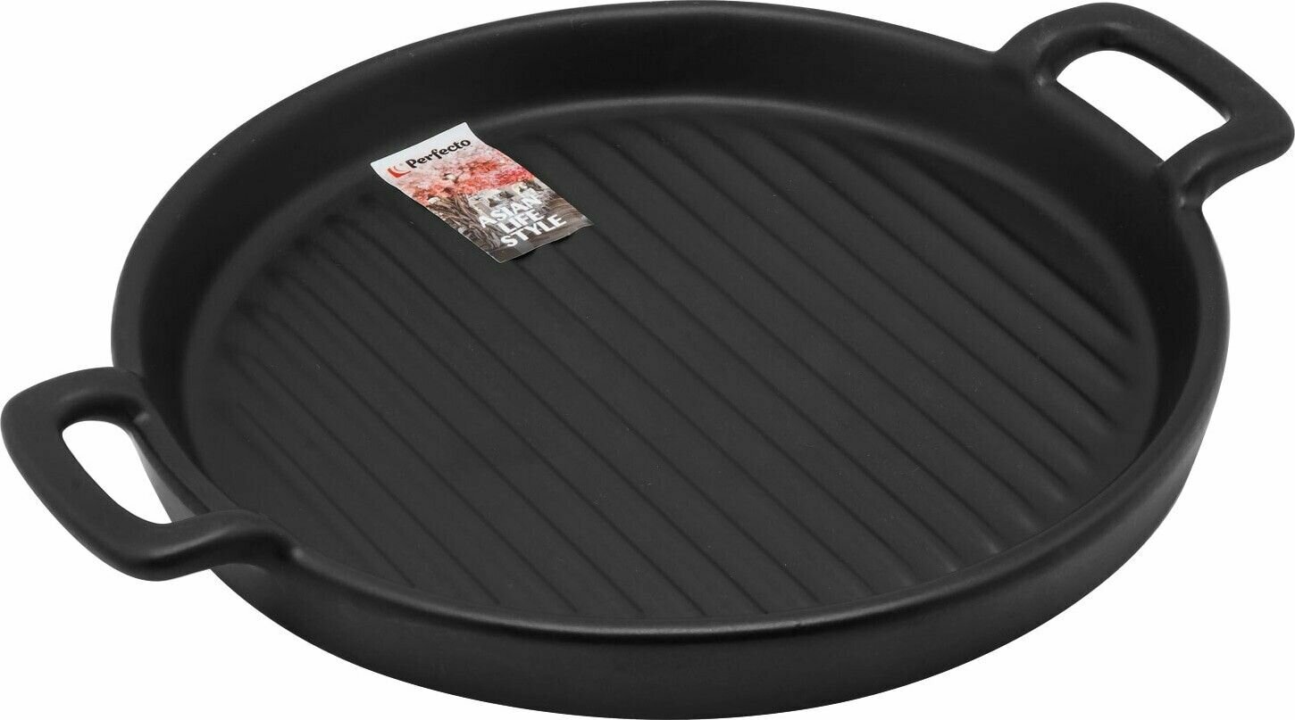 фото Блюдо керамическое круглое PERFECTO LINEA Asian 23,5х18,5х2,5 см черный (17-122350)