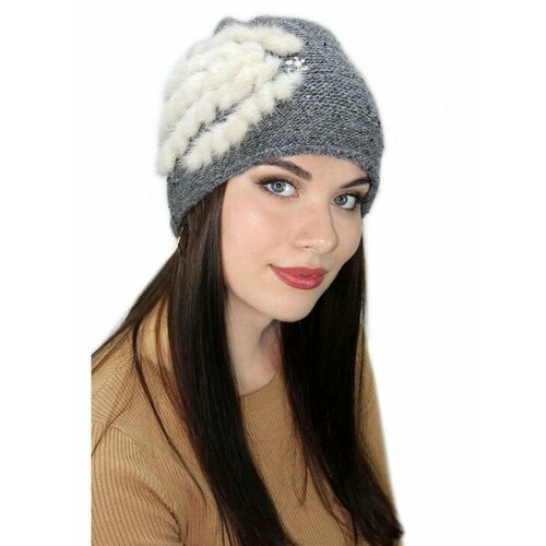 фото Шапка lemmex шапка "адельмия", размер 59-60, серый