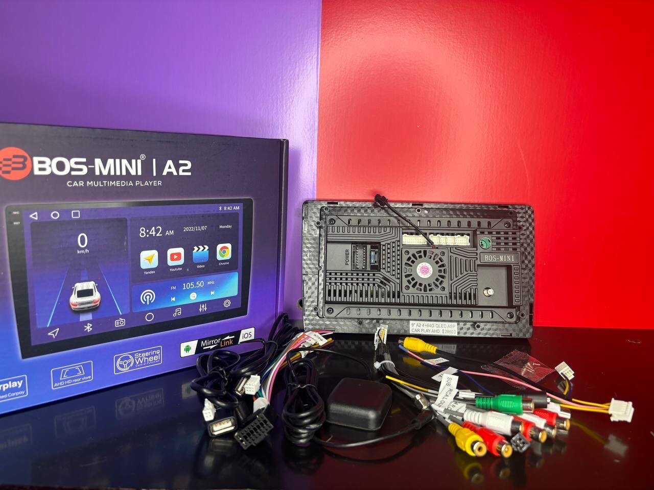 Автомагнитола BOS-MINI А2 4/64ГБ 9 дюймов на базе Андроид Мультимедиа система, чистый звук, глубокие басы — фото 1