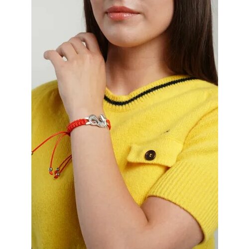 фото Плетеный браслет, 1 шт., размер one size, красный, коралловый нет