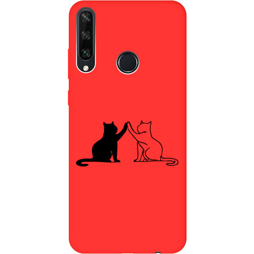 Силиконовый чехол на Huawei Y6P, Хуавей У6Р Silky Touch Premium с принтом Cats красный силиконовый чехол на huawei y6p хуавей у6р silky touch premium с принтом shiba красный