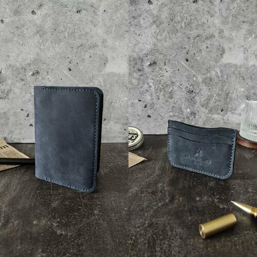 фото Обложка для паспорта j.n. leather goods, синий