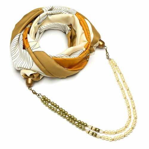 фото Платок foxtrot,90х90 см, белый, бежевый