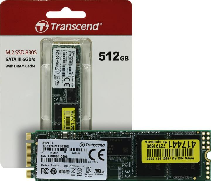 Твердотельный накопитель SSD M.2 512 Gb Transcend TS512GMTS830S Read 560Mb/s Write 520Mb/s 3D NAND TLC - фото №12