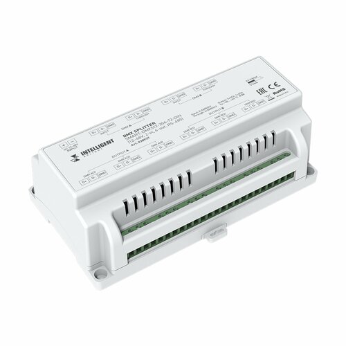 038937 INTELLIGENT ARLIGHT Сплиттер SMART-DMX512-306-72-DIN (12-48V, 2-in, 6-out, RS-485) (IARL, IP20 Металл, 5 лет)