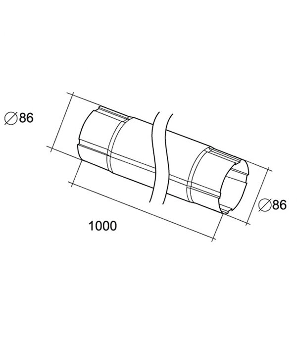 фото Труба водосточная Grand Line металлическая d90 мм 1 м графитовый серый RAL 7024