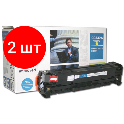 Комплект 2 шт, Картридж совм. NV Print CC532A/Canon 718 желтый для HP CLJ CP2025/CM2320 Canon MF-8330/8350(2800стр.) (Под заказ) картридж nv print ce412a cc532a 718 yellow для hp и canon 2800 стр желтый