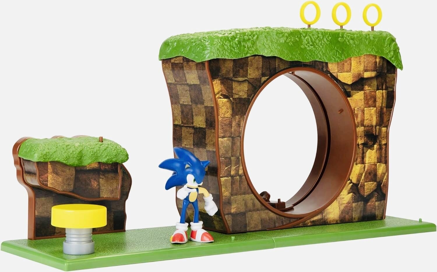 Соник Sonic The Hedgehog Green Hill Zone 6-сантиметровая фигурка, рабочая пружинная платформа и аксессуары в комплекте, игровой набор Greenhills коллекционная мини-фигурка
