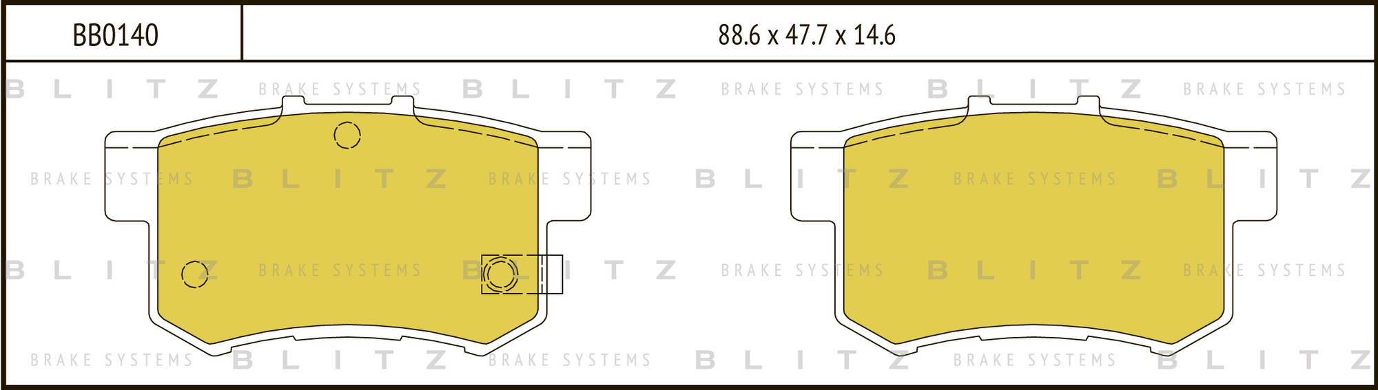 BLITZ BB0140 колодки тормозные дисковые Honda (Хонда) Accord (Аккорд) / Prelude (Прелюд) / Civic (Цивик)