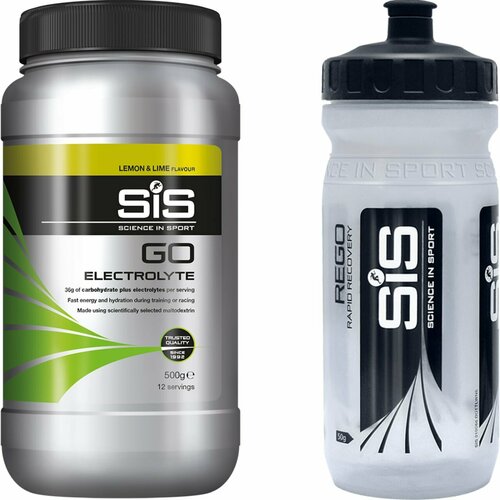 фото Изотоник science in sport (sis) go electrolyte + бутылочка прозрачная 1 x 500 г, лимон-лайм