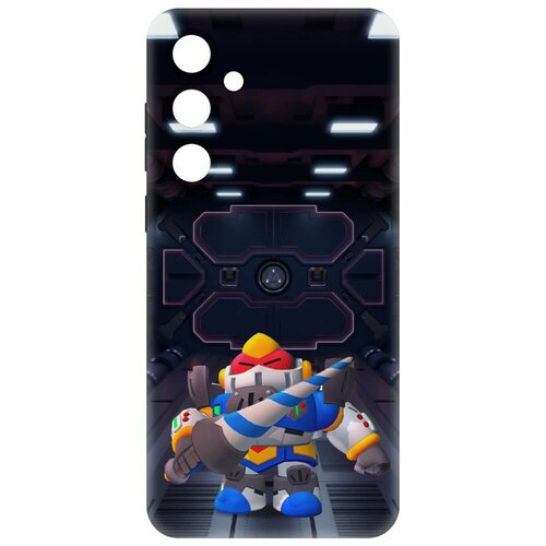 Чехол-накладка Krutoff Soft Case Brawl Stars - Паладин Вольт-Меха для Samsung Galaxy A35 5G (A356) черный чехол накладка krutoff soft case brawl stars паладин вольт меха для samsung galaxy a04 a045 черный