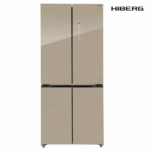 Отдельностоящий холодильник с возможностью встраивания HIBERG RFQ-600DX NFGY Inverter Cross Door Бежевое стекло с золотистыми нитями 19284 19900000₽