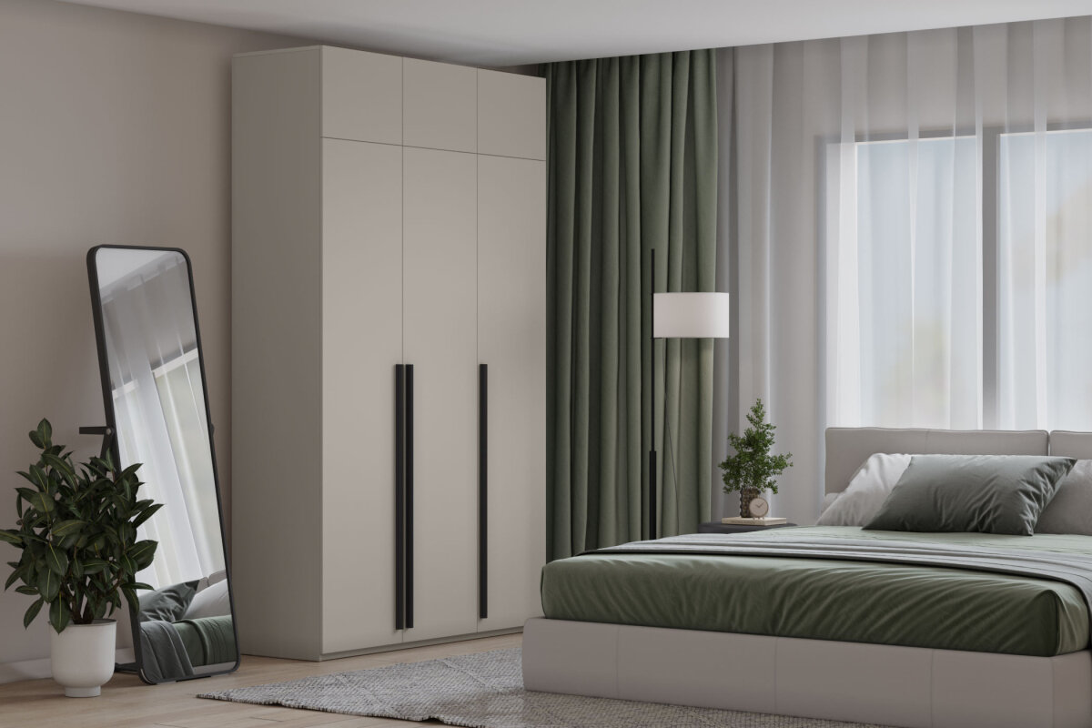 фото Шкаф распашной Лорена Пакс-4 с антресолью Черный четырёхдверный Мегамебель, ШxГxВ 2000*500*2500